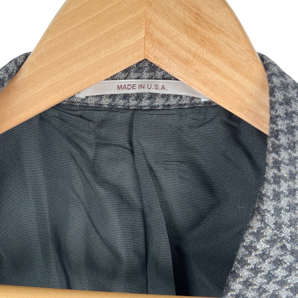 Hickey Freeman Houndstooth Wool Sport Coat Blazer USA Made Mens Size 42R - Picture 4 of 6